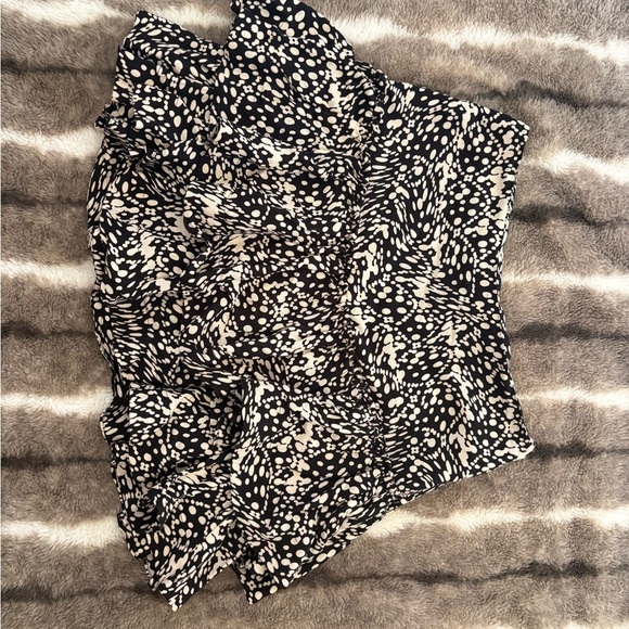 Anthropologie Maeve Tiered Mini Skirt New Size 10 Black White ANTHRO - Picture 5 of 12